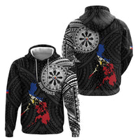 Philippines Strong Zip Hoodie Filipino Map Polynesian Tattoo - Polynesian Pride