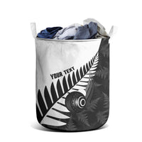 New Zealand Lawn Bowls Custom Laundry Basket Aotearoa Silver Fern - Polynesian Pride