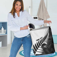 New Zealand Lawn Bowls Custom Laundry Basket Aotearoa Silver Fern - Polynesian Pride
