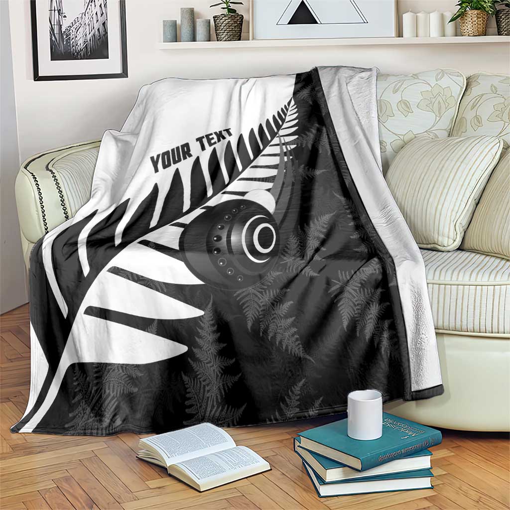 New Zealand Lawn Bowls Custom Blanket Aotearoa Silver Fern - Polynesian Pride