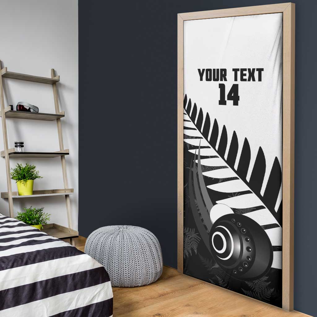 New Zealand Lawn Bowls Custom Door Cover Aotearoa Silver Fern - Polynesian Pride