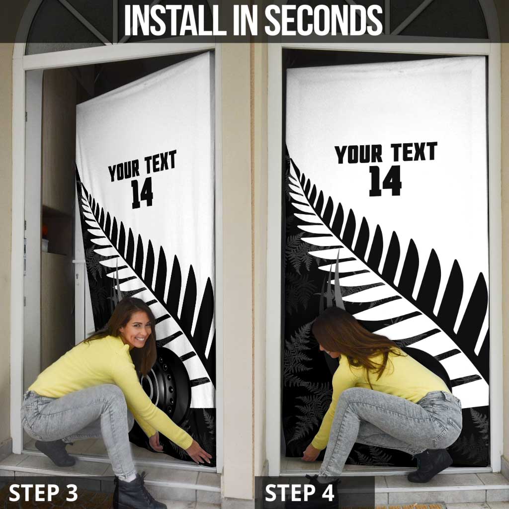 New Zealand Lawn Bowls Custom Door Cover Aotearoa Silver Fern - Polynesian Pride