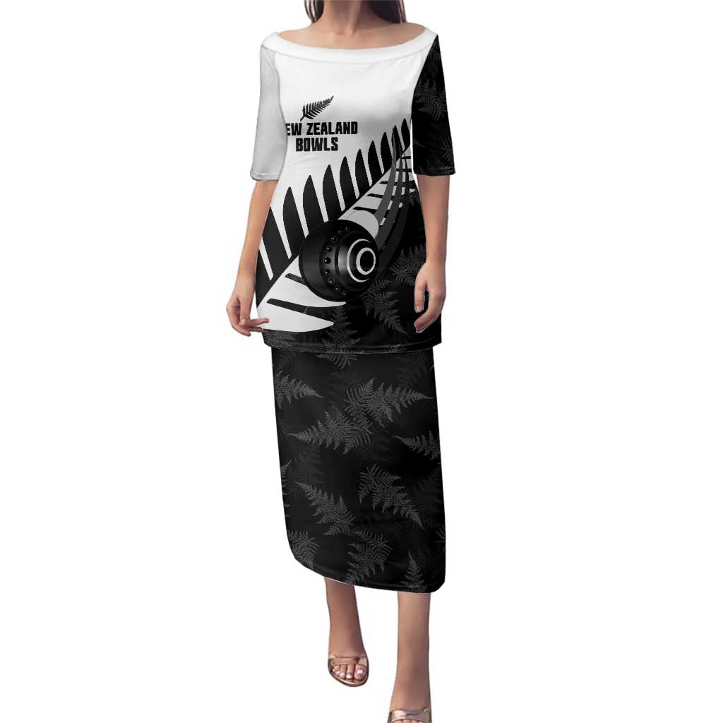 New Zealand Lawn Bowls Custom Family Matching Puletasi and Hawaiian Shirt Aotearoa Silver Fern - Polynesian Pride