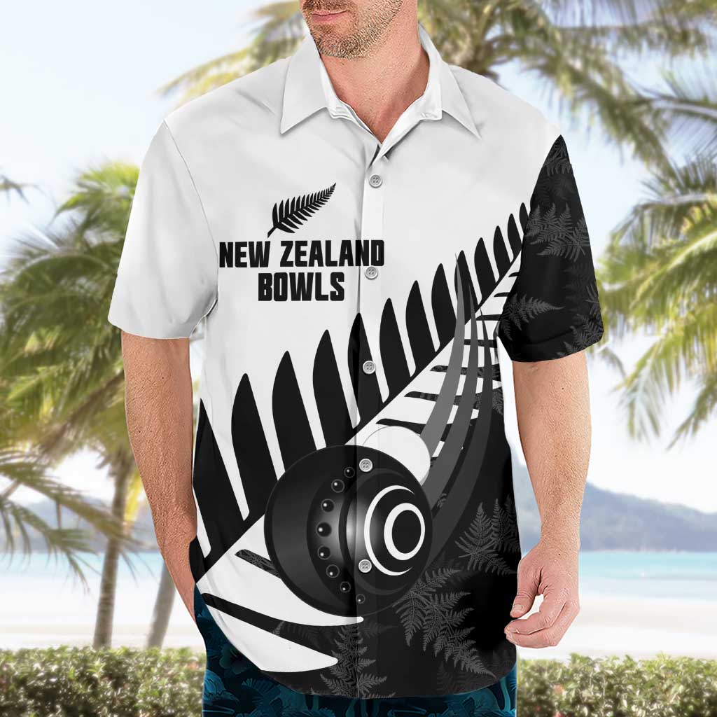 New Zealand Lawn Bowls Custom Hawaiian Shirt Aotearoa Silver Fern - Polynesian Pride