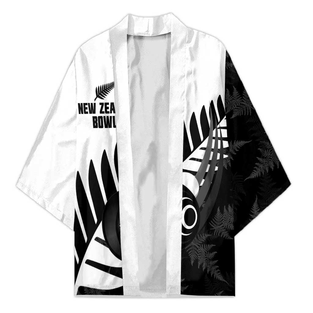 New Zealand Lawn Bowls Custom Kimono Aotearoa Silver Fern - Polynesian Pride