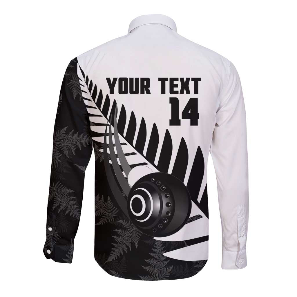 New Zealand Lawn Bowls Custom Long Sleeve Button Shirt Aotearoa Silver Fern - Polynesian Pride