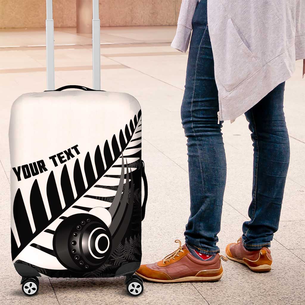 New Zealand Lawn Bowls Custom Luggage Cover Aotearoa Silver Fern - Polynesian Pride