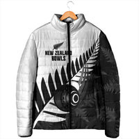 New Zealand Lawn Bowls Custom Padded Jacket Aotearoa Silver Fern - Polynesian Pride