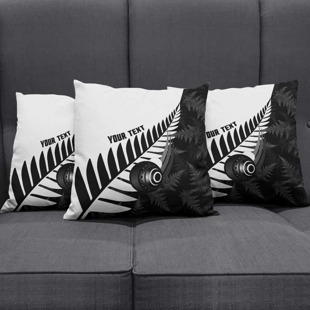New Zealand Lawn Bowls Custom Pillow Cover Aotearoa Silver Fern - Polynesian Pride