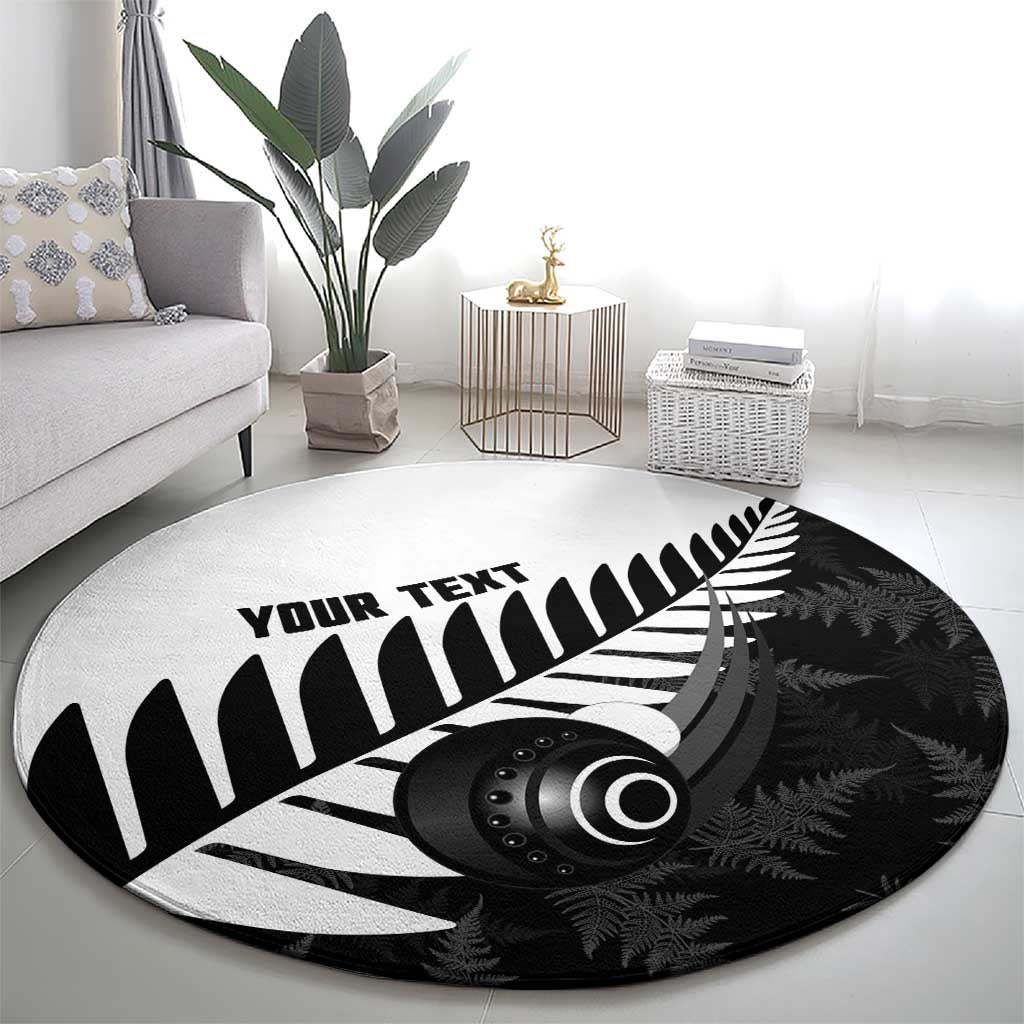 New Zealand Lawn Bowls Custom Round Carpet Aotearoa Silver Fern - Polynesian Pride