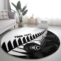 New Zealand Lawn Bowls Custom Round Carpet Aotearoa Silver Fern - Polynesian Pride