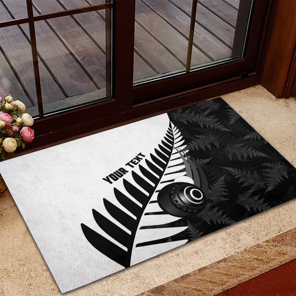 New Zealand Lawn Bowls Custom Rubber Doormat Aotearoa Silver Fern - Polynesian Pride