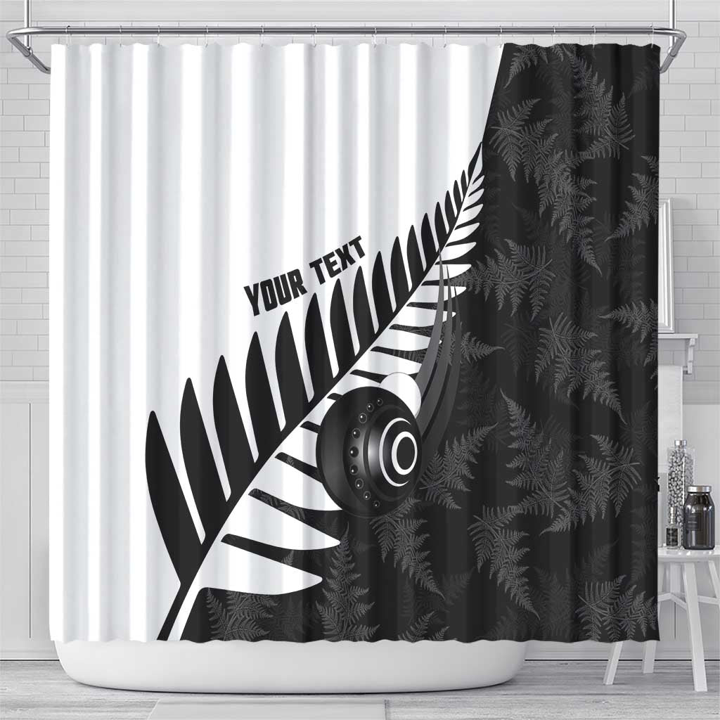 New Zealand Lawn Bowls Custom Shower Curtain Aotearoa Silver Fern - Polynesian Pride