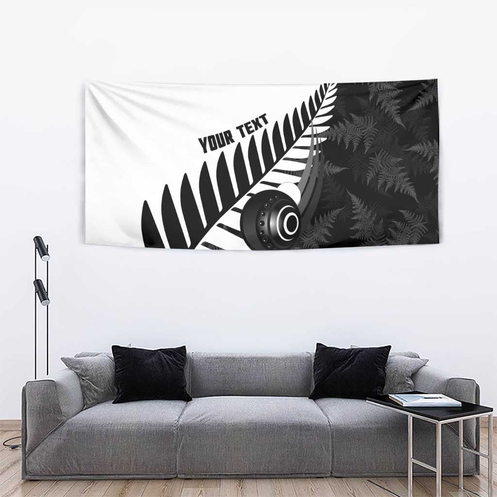 New Zealand Lawn Bowls Custom Tapestry Aotearoa Silver Fern - Polynesian Pride