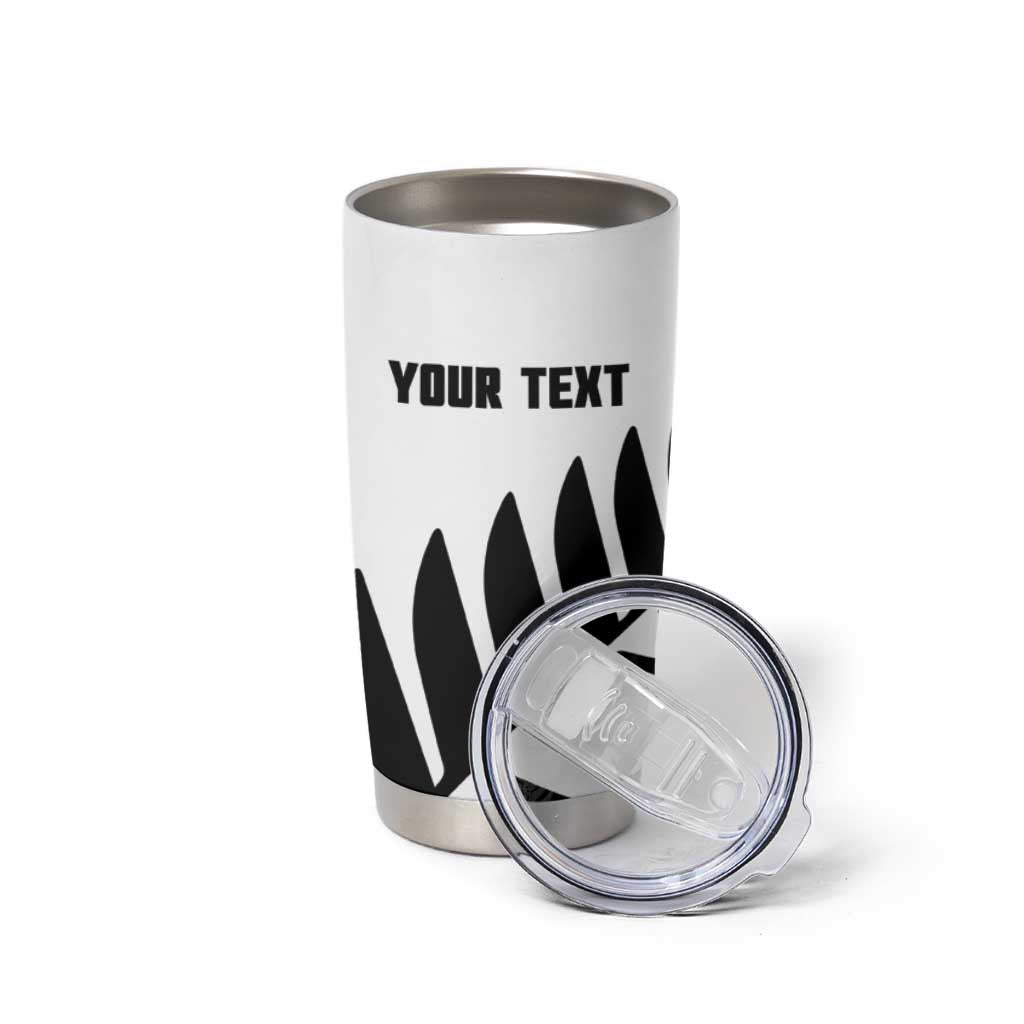 New Zealand Lawn Bowls Custom Tumbler Cup Aotearoa Silver Fern - Polynesian Pride