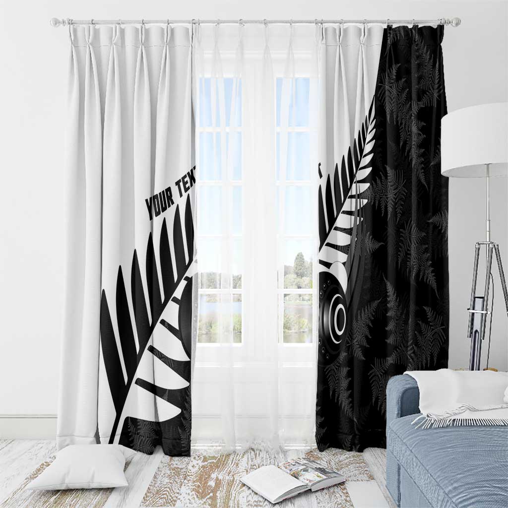 New Zealand Lawn Bowls Custom Window Curtain Aotearoa Silver Fern - Polynesian Pride