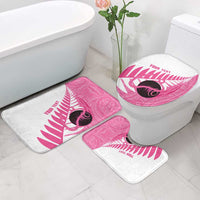 New Zealand Lawn Bowls Breast Cancer Custom Bathroom Set Aotearoa Maori Silver Fern Pink Ribbon - Polynesian Pride