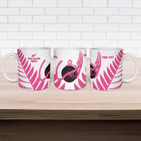 New Zealand Lawn Bowls Breast Cancer Custom Ceramic Mug Aotearoa Maori Silver Fern Pink Ribbon - Polynesian Pride