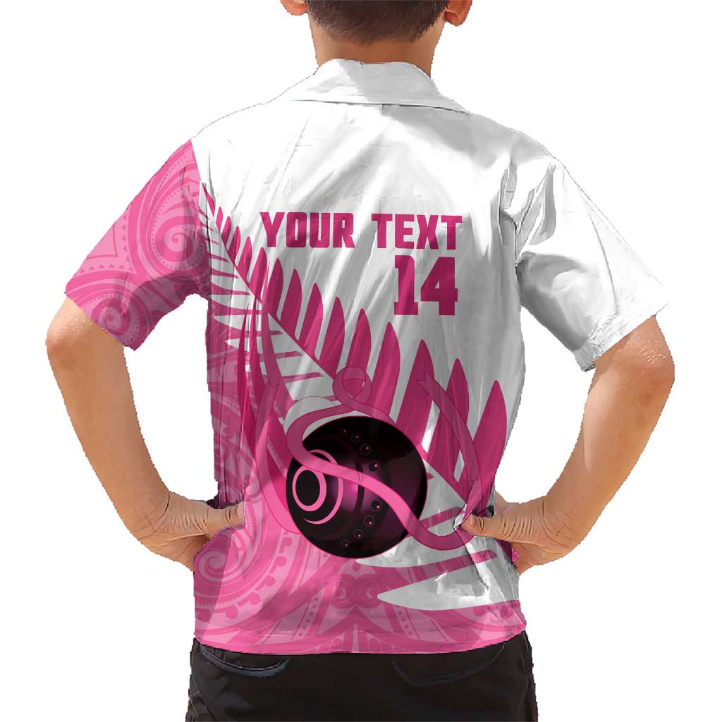 New Zealand Lawn Bowls Breast Cancer Custom Hawaiian Shirt Aotearoa Maori Silver Fern Pink Ribbon LT14 - Polynesian Pride