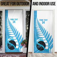 New Zealand Lawn Bowls Prostate Cancer Custom Door Cover Aotearoa Maori Silver Fern Blue Ribbon - Polynesian Pride
