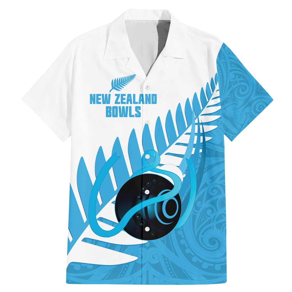 New Zealand Lawn Bowls Prostate Cancer Custom Family Matching Mermaid Dress and Hawaiian Shirt Aotearoa Maori Silver Fern Blue Ribbon - Polynesian Pride