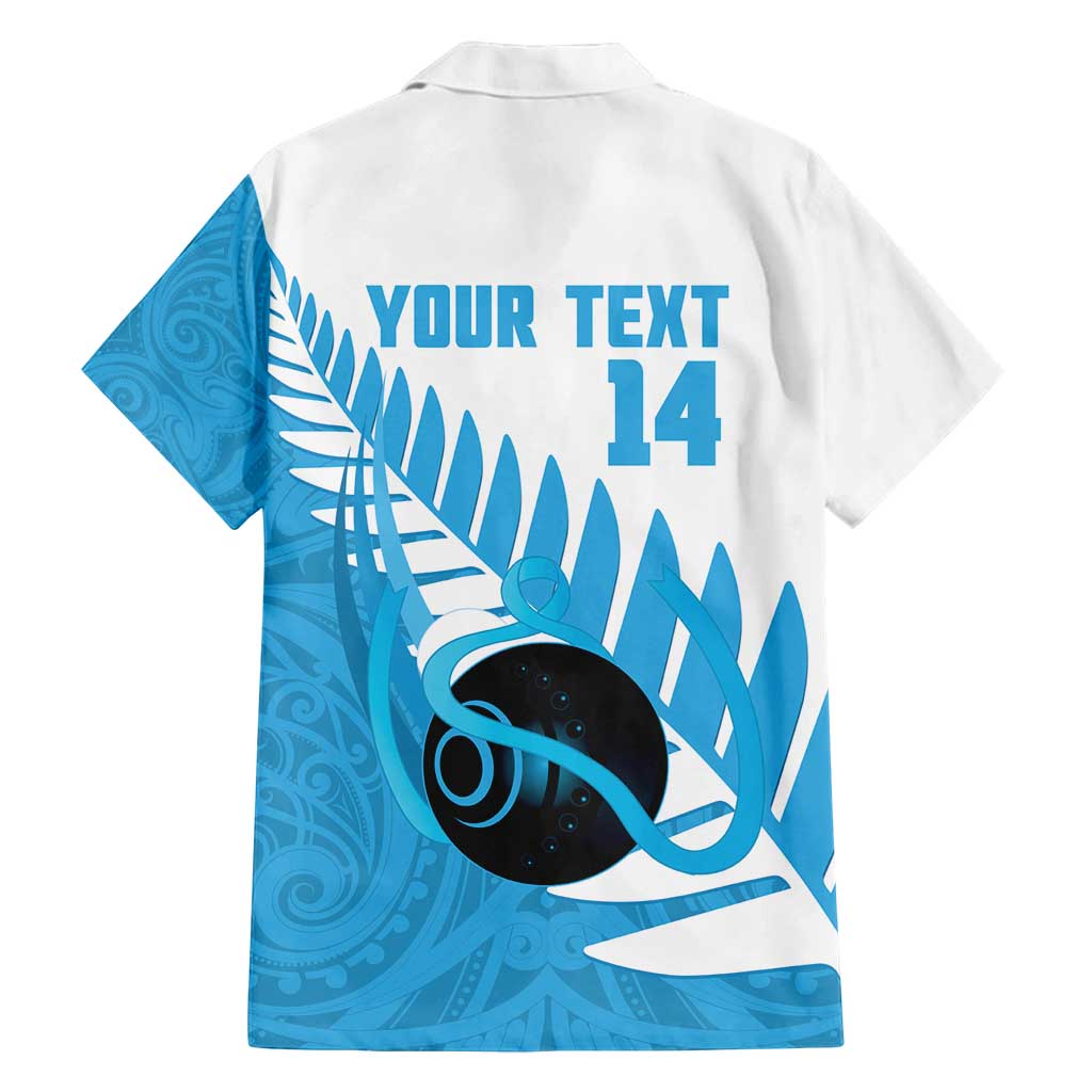 New Zealand Lawn Bowls Prostate Cancer Custom Family Matching Puletasi and Hawaiian Shirt Aotearoa Maori Silver Fern Blue Ribbon - Polynesian Pride