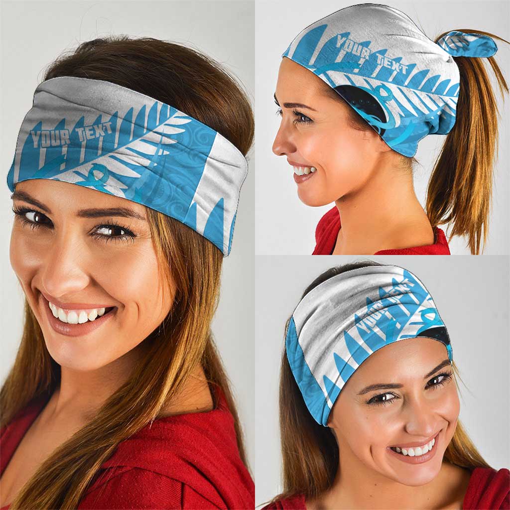 New Zealand Lawn Bowls Prostate Cancer Custom Neck Gaiter Aotearoa Maori Silver Fern Blue Ribbon - Polynesian Pride