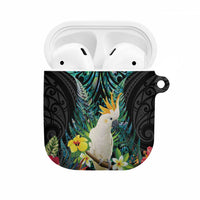 Sulphur-crested Cockatoo New Zealand AirPods Case Paua Shell Aotearoa Maori Tropical Flowers - Polynesian Pride