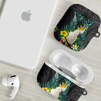 Sulphur-crested Cockatoo New Zealand AirPods Case Paua Shell Aotearoa Maori Tropical Flowers - Polynesian Pride