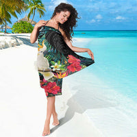 Sulphur-crested Cockatoo New Zealand Sarong Paua Shell Aotearoa Maori Tropical Flowers - Polynesian Pride