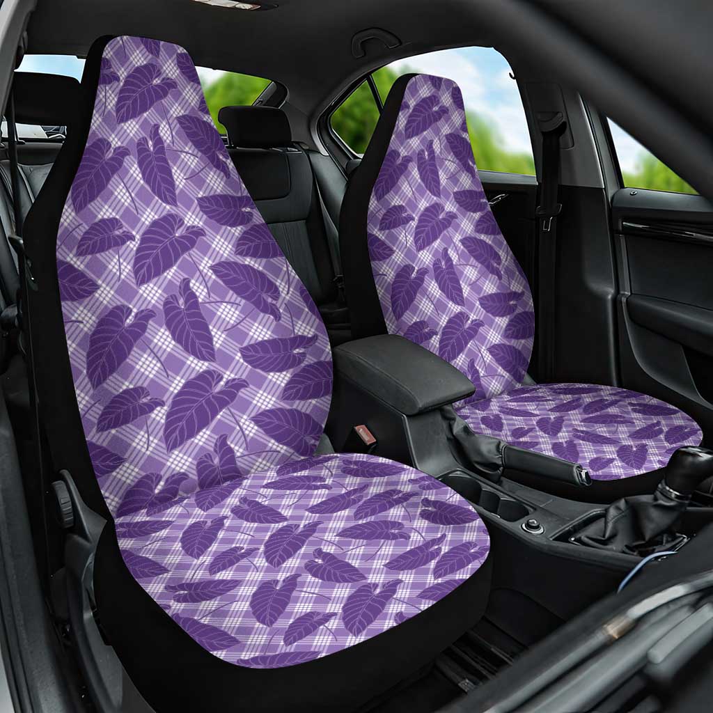 Purple Hawaii Kalo Palaka Motifs Car Seat Cover Hawaiian Taro Leaves Elegant Vibes LT14 One Size Purple - Polynesian Pride
