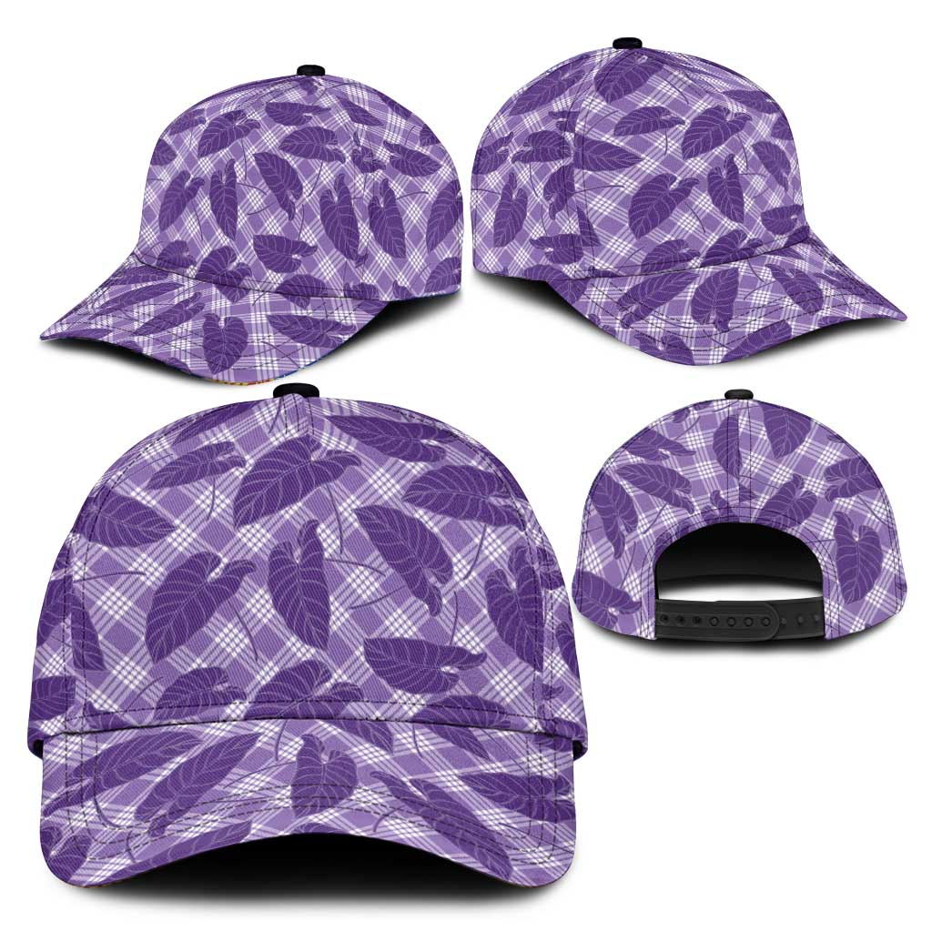 Purple Hawaii Kalo Palaka Motifs Classic Cap Hawaiian Taro Leaves Elegant Vibes