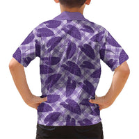 Purple Hawaii Kalo Palaka Motifs Family Matching Tank Maxi Dress and Hawaiian Shirt Hawaiian Taro Leaves Elegant Vibes LT14 - Polynesian Pride