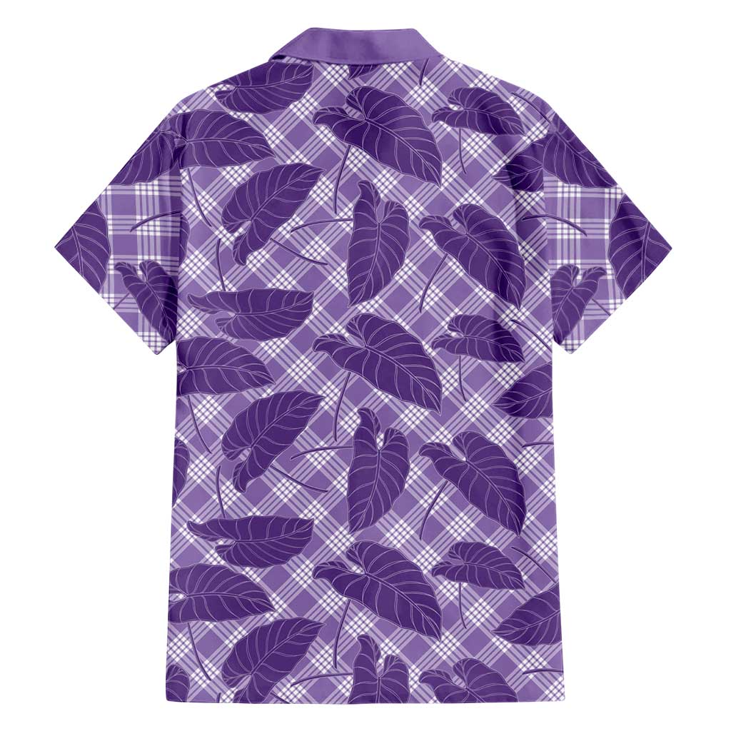 Purple Hawaii Kalo Palaka Motifs Family Matching Tank Maxi Dress and Hawaiian Shirt Hawaiian Taro Leaves Elegant Vibes LT14 - Polynesian Pride