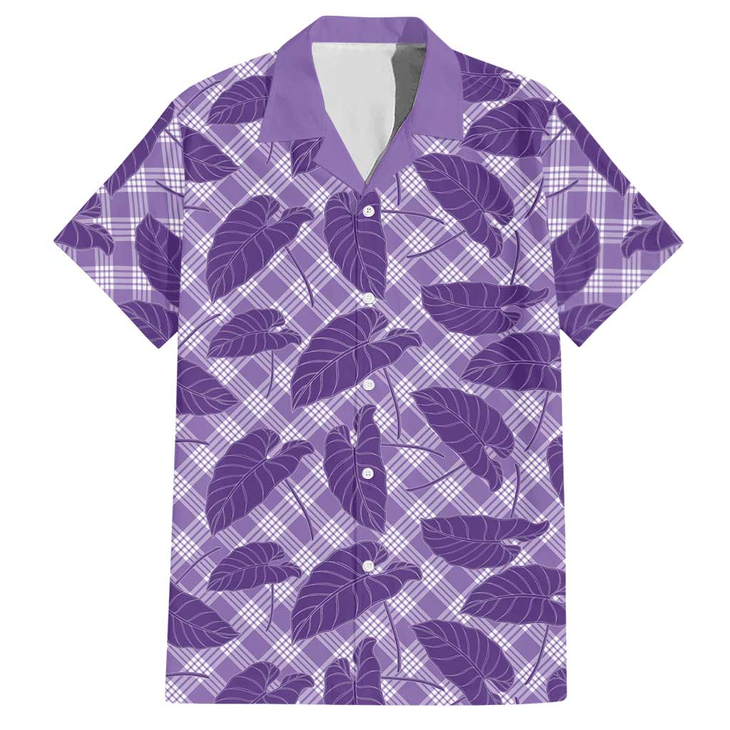 Purple Hawaii Kalo Palaka Motifs Hawaiian Shirt Hawaiian Taro Leaves Elegant Vibes LT14 Purple - Polynesian Pride