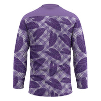 Purple Hawaii Kalo Palaka Motifs Hockey Jersey Hawaiian Taro Leaves Elegant Vibes LT14 - Polynesian Pride