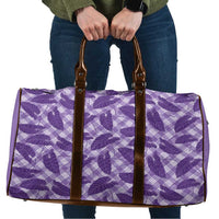 Purple Hawaii Kalo Palaka Motifs Travel Bag Hawaiian Taro Leaves Elegant Vibes LT14 Purple - Polynesian Pride