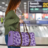 Purple Hawaii Kalo Palaka Motifs Travel Bag Hawaiian Taro Leaves Elegant Vibes LT14 - Polynesian Pride