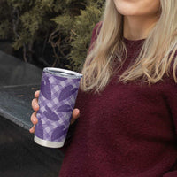 Purple Hawaii Kalo Palaka Motifs Tumbler Cup Hawaiian Taro Leaves Elegant Vibes LT14 - Polynesian Pride