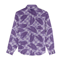 Purple Hawaii Kalo Palaka Motifs Women Casual Shirt Hawaiian Taro Leaves Elegant Vibes LT14 - Polynesian Pride