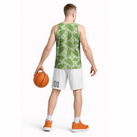 Green Hawaii Kalo Palaka Motifs Basketball Jersey Hawaiian Taro Leaves Elegant Vibes LT14 - Polynesian Pride