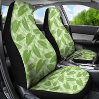 Green Hawaii Kalo Palaka Motifs Car Seat Cover Hawaiian Taro Leaves Elegant Vibes LT14 - Polynesian Pride