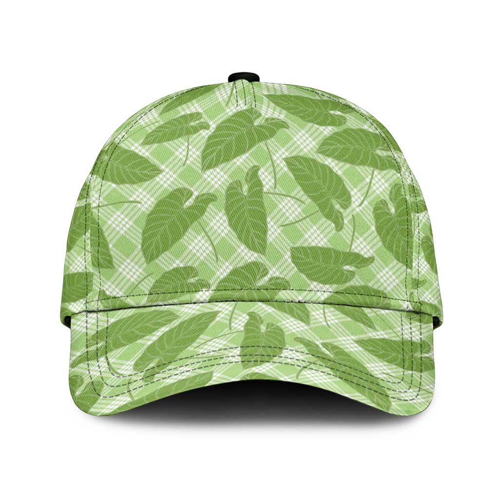 Green Hawaii Kalo Palaka Motifs Classic Cap Hawaiian Taro Leaves Elegant Vibes