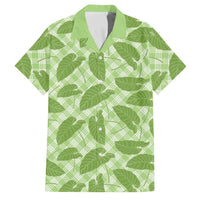 Green Hawaii Kalo Palaka Motifs Family Matching Long Sleeve Bodycon Dress and Hawaiian Shirt Hawaiian Taro Leaves Elegant Vibes LT14 Dad's Shirt - Short Sleeve Green - Polynesian Pride