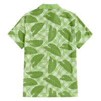 Green Hawaii Kalo Palaka Motifs Family Matching Long Sleeve Bodycon Dress and Hawaiian Shirt Hawaiian Taro Leaves Elegant Vibes LT14 - Polynesian Pride