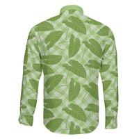 Green Hawaii Kalo Palaka Motifs Family Matching Mermaid Dress and Hawaiian Shirt Hawaiian Taro Leaves Elegant Vibes LT14 - Polynesian Pride
