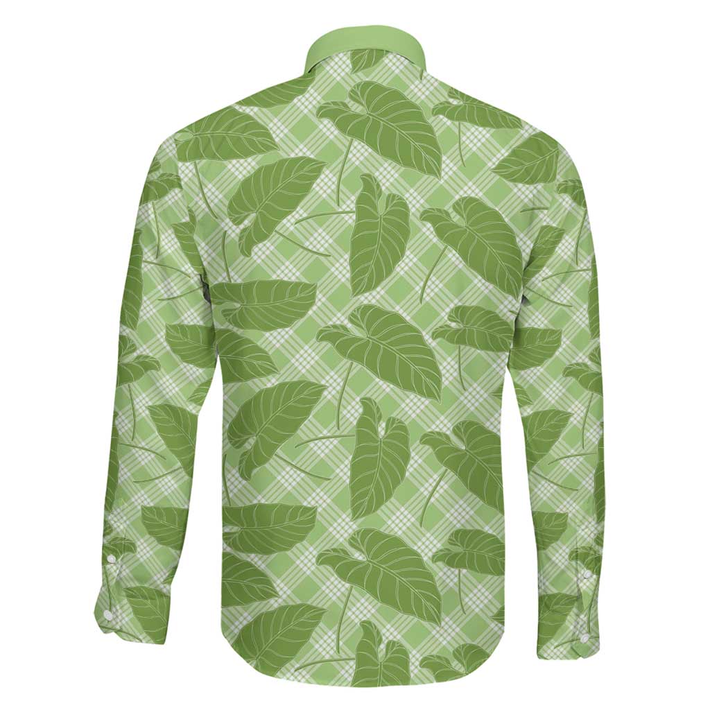 Green Hawaii Kalo Palaka Motifs Family Matching Tank Maxi Dress and Hawaiian Shirt Hawaiian Taro Leaves Elegant Vibes LT14 - Polynesian Pride