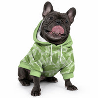 Green Hawaii Kalo Palaka Motifs Pet Hoodie Hawaiian Taro Leaves Elegant Vibes