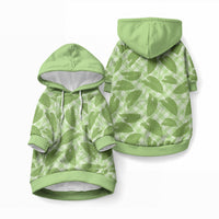 Green Hawaii Kalo Palaka Motifs Pet Hoodie Hawaiian Taro Leaves Elegant Vibes