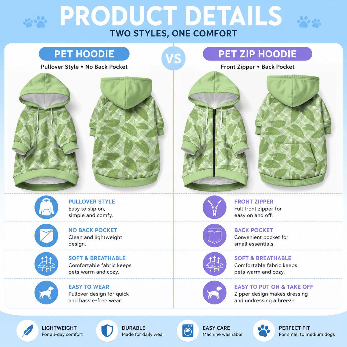 Green Hawaii Kalo Palaka Motifs Pet Hoodie Hawaiian Taro Leaves Elegant Vibes